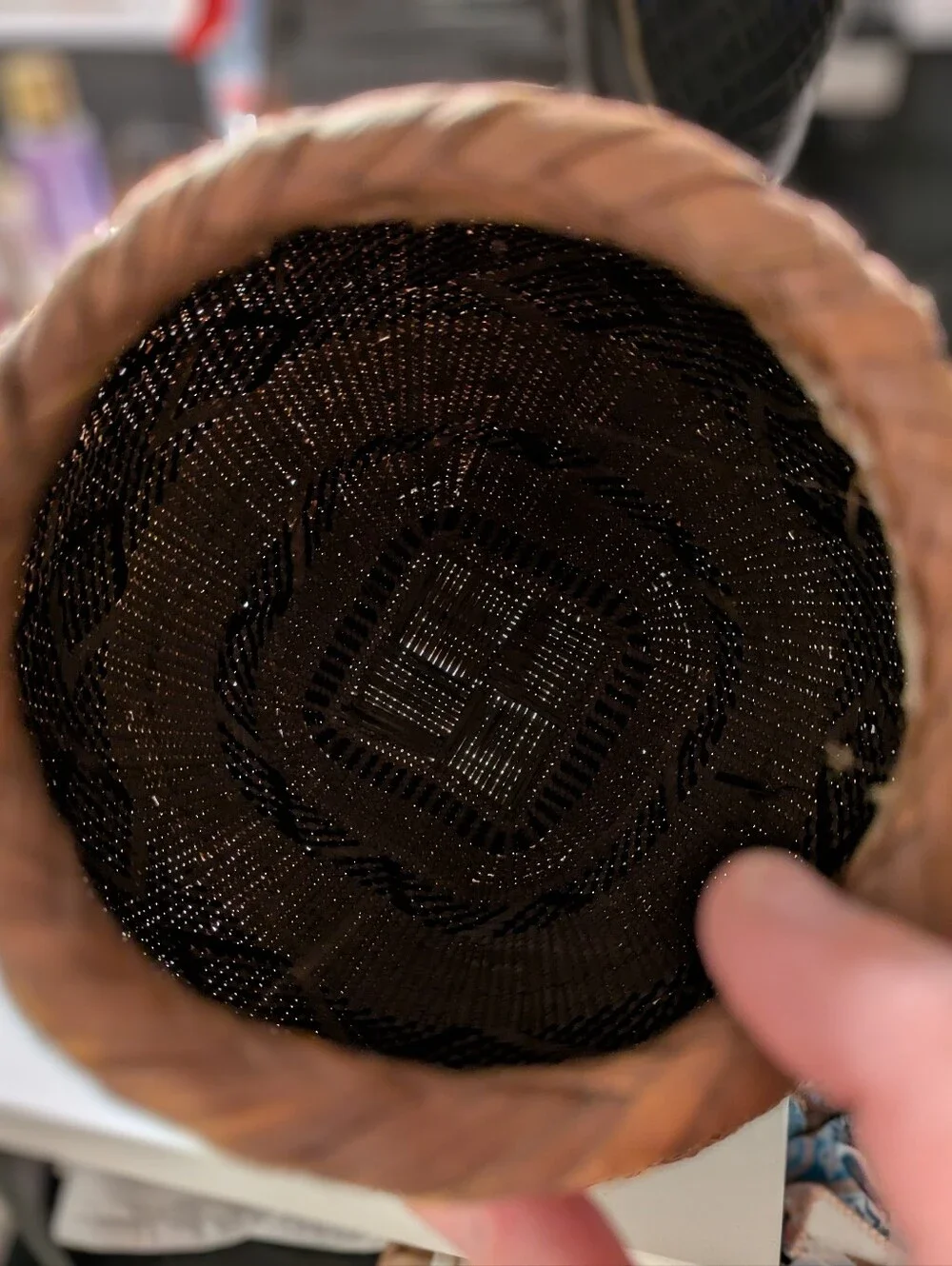 Handmade Woven Basket Decor Piece - From Africa